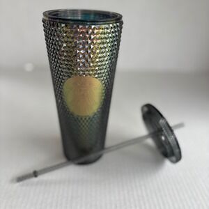 Starbucks Black Oil Slick Iridescent Studded Venti Tumbler 24oz Cold Cup